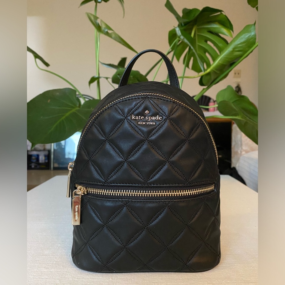 Kate Spade Black Quilted Backpack